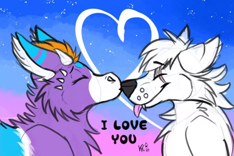 Snoot Smooch - Lavender & Frost [art by me] by kacpertakasaki