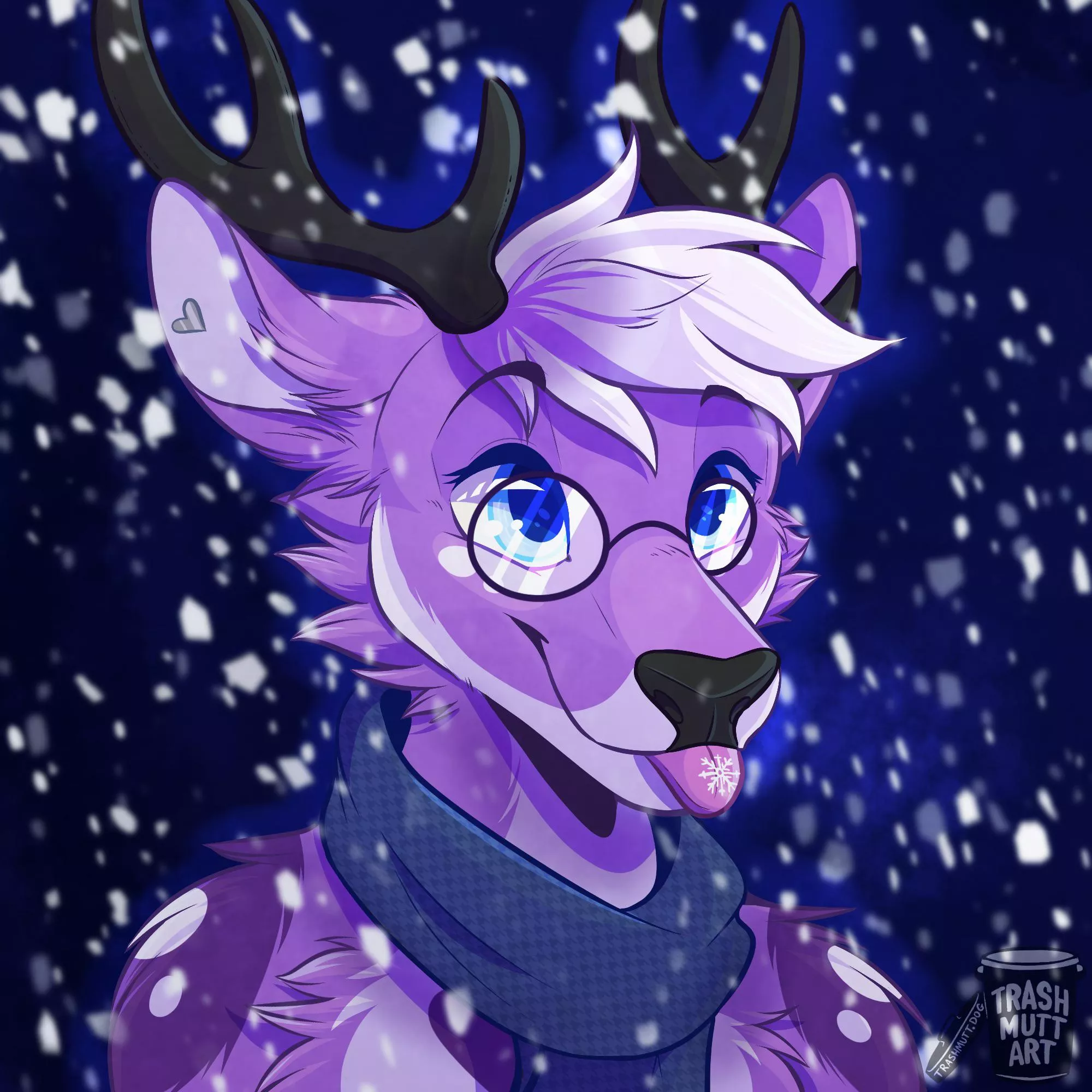 Snowy Deer 🦌 (Art by me - TrashmuttArt on Twitter) posted by trash-mutt