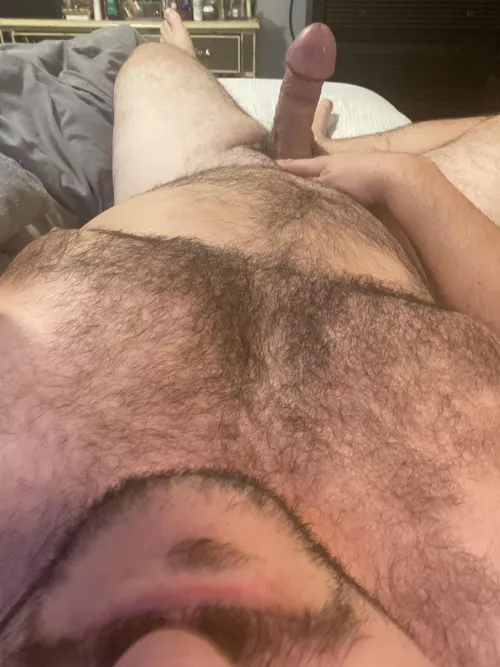 So hard this morning I sprung a little leak. Can you see it ? by Wooden_Tower8