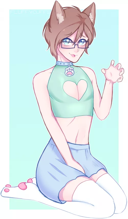 So my girlfriend drew me as a submissive catboy :3 @jynxuu on insta by AggravatingBag7615