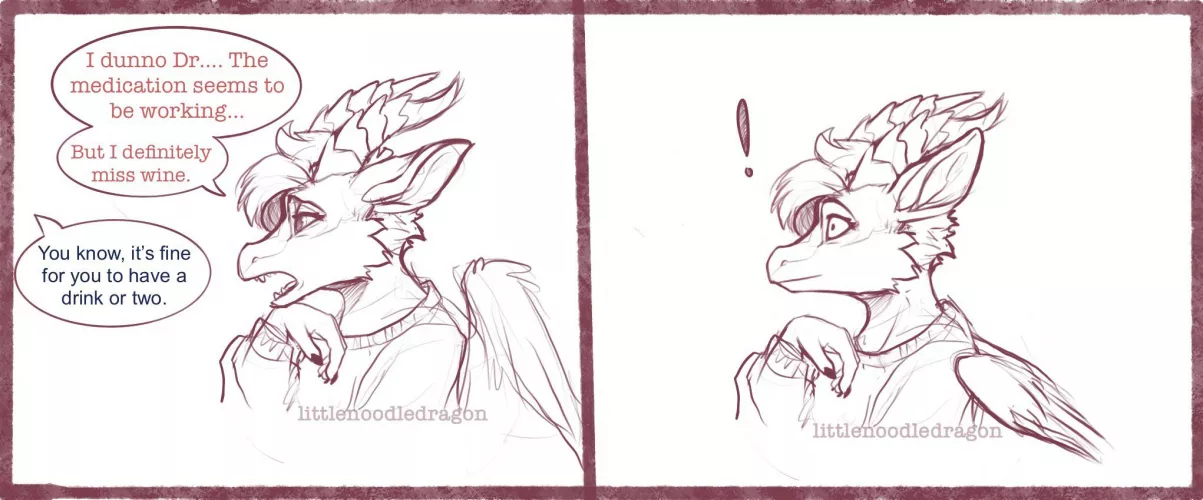 So now I’m tipsy drawing by littlenoodledragon