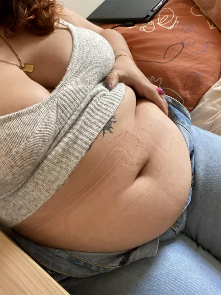 So stuffed my jeans have left red marks 🤭 by freya_fox