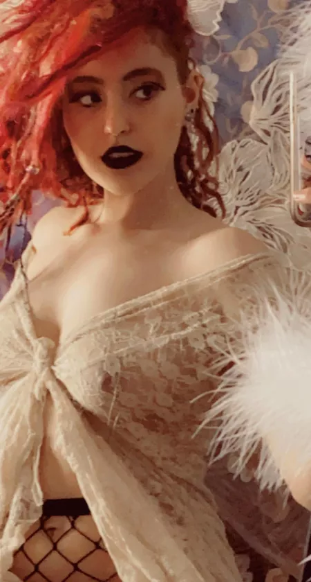 soft look with a black lip by skeletalmoss