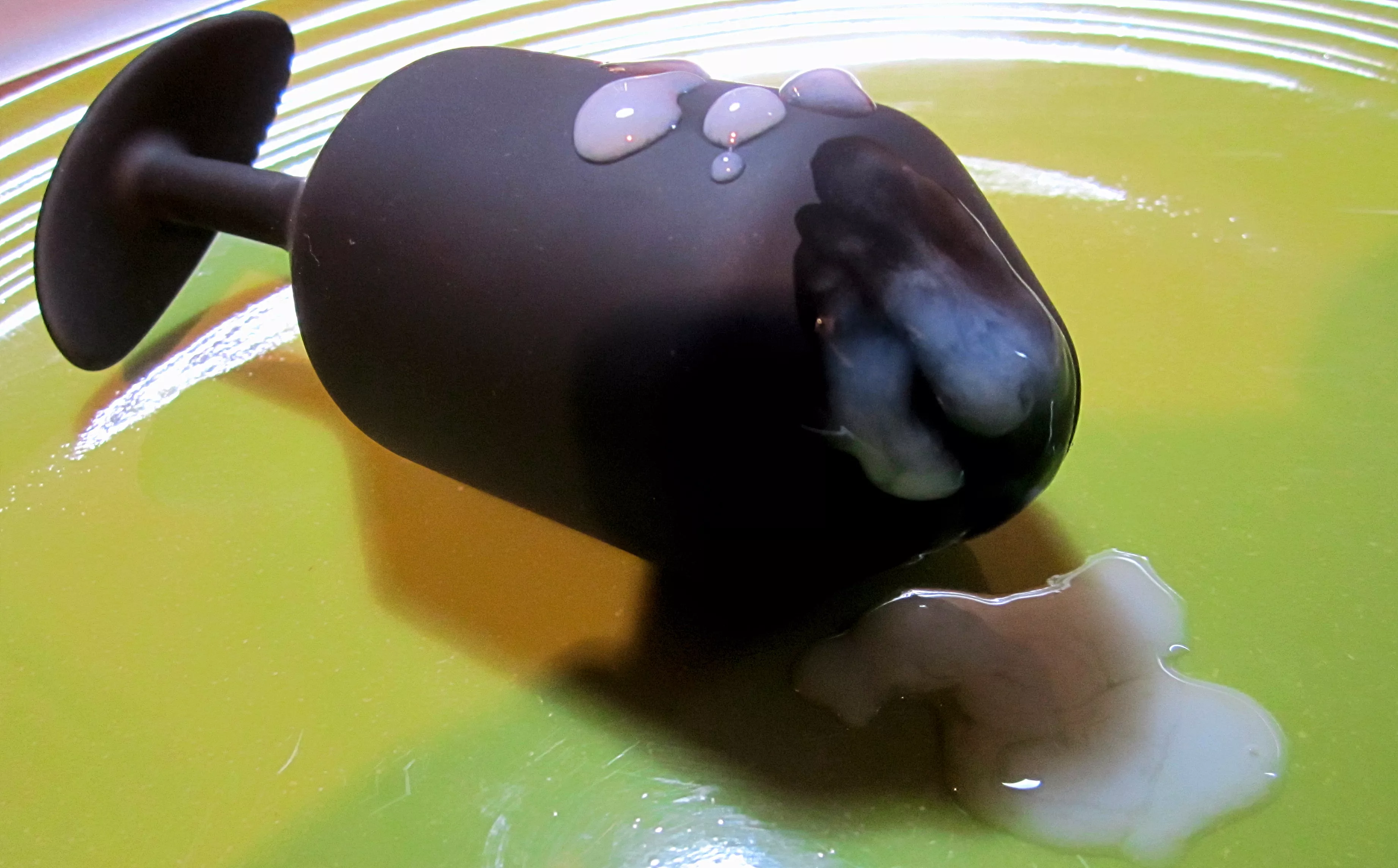 Solved the dilemma of whether to use the dildo lubed with my own cum (photo posted earlier) on my mouth or ass first. I simply lubed up one of my plugs the same way so no hole has to go without. posted by SissyAeonCucks