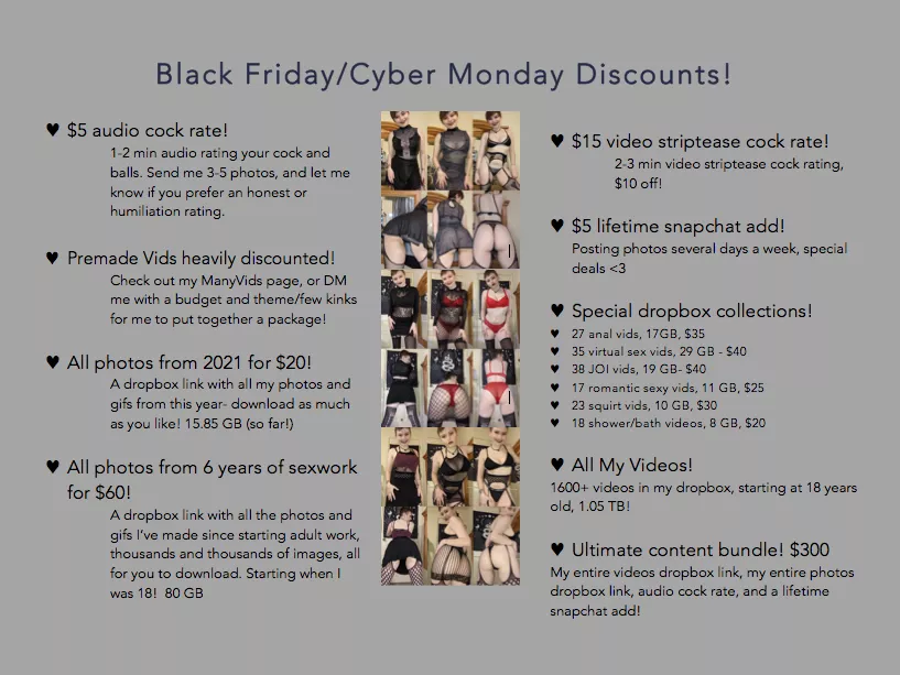some black friday options! onlyfans is hugely discounted too!!! posted by Elvishgirl