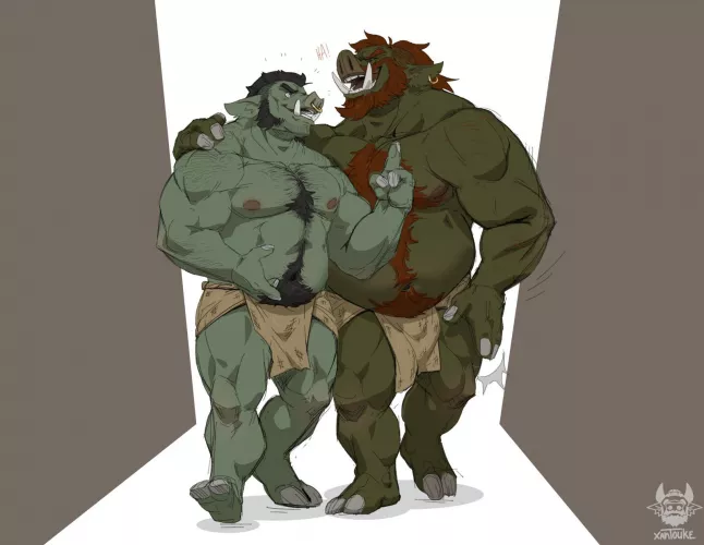 Some boar-orcs having a laugh by ThisAccountshouldnt