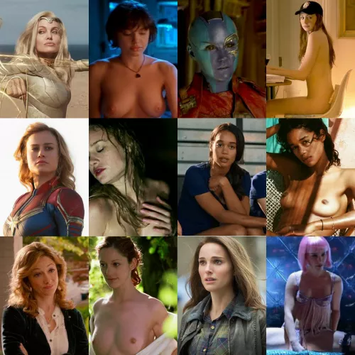 Some fine ladies of the MCU - Part 2 (On/Off) [From Left to Right - Angelina Jolie, Karen Gillan, Bria Larson, Laura Harrier, Judy Greer, Natalie Portman] by ms04102021