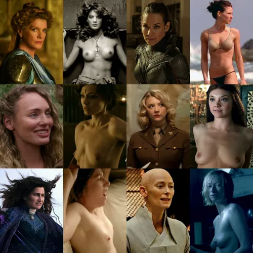 Some fine ladies of the MCU - Part 5 (On/Off) [From Left to Right - Rene Russo, Evangeline Lilly, Laura Haddock, Natalie Dormer, Kathryn Hahn, Tilda Swinton] by ms04102021