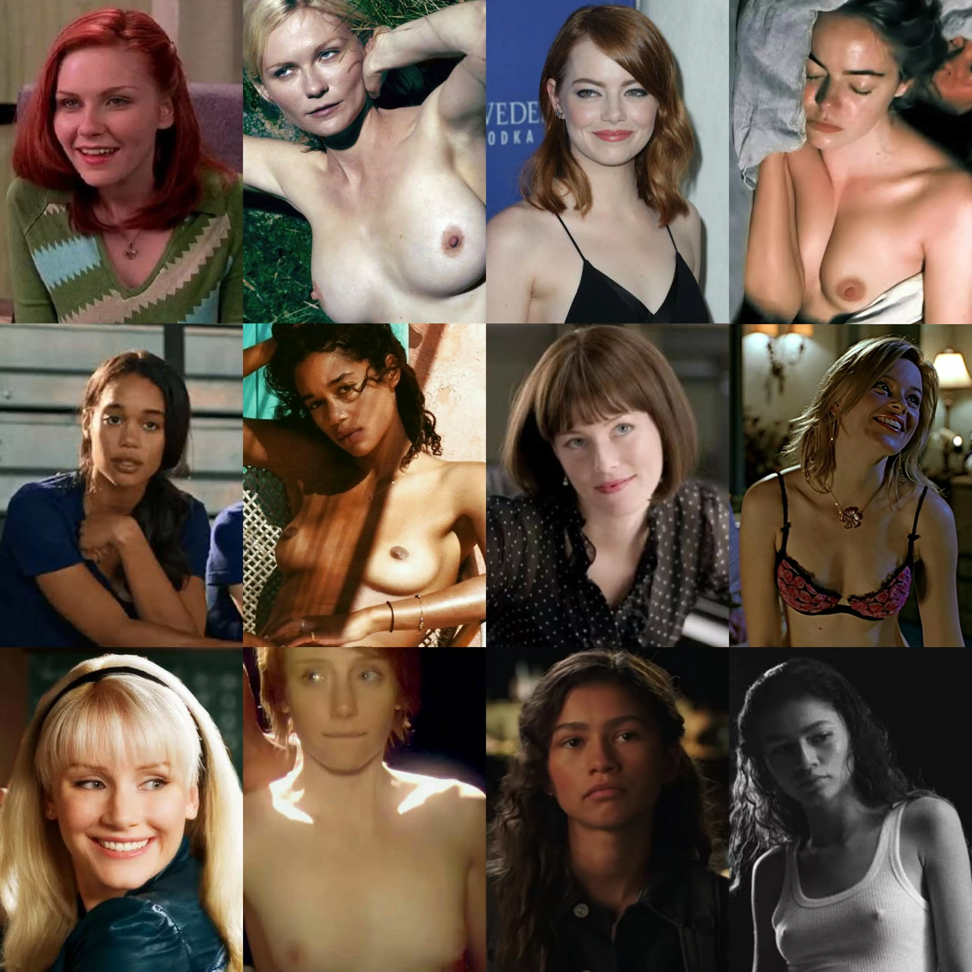 Some fine ladies of the Spider-Man franchises [From Left to Right - Kirsten Dunst, Emma Stone, Laura Harrier, Elizabeth Banks, Bryce Dallas Howard, Zendaya] posted by ms04102021