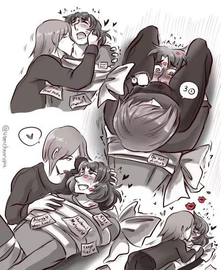 Some fully-clothed lewd scenarios ♡ [OC] by wamcherrypie