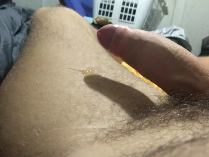 Some pre after edging. Licking it up as it comes out 🙂 by gaystudentpdx