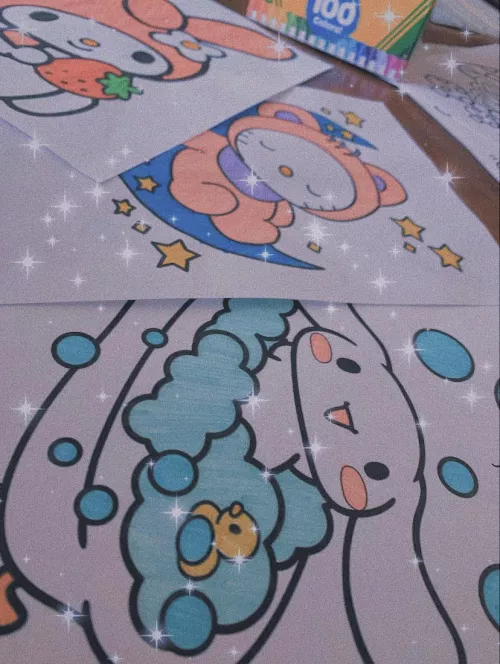 some sanrio pages i colored today :3 by samimau