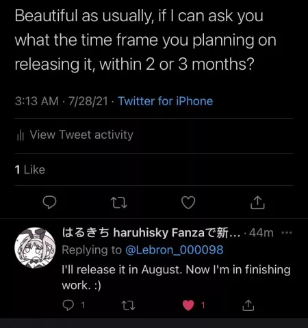 Someone ask her when she will release the third part and she said in August, I’m hype asf by Echobet96