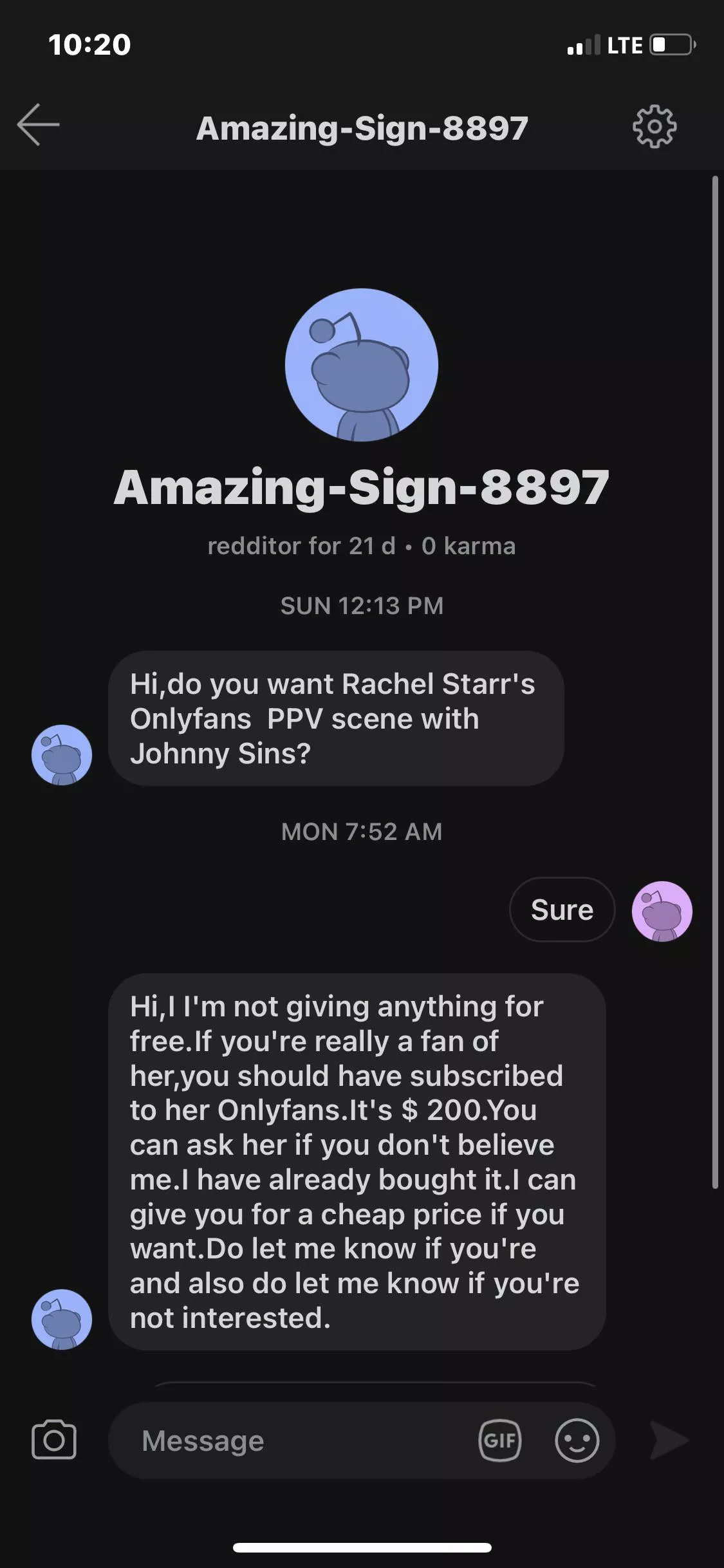 Someone trying to sell your stuff in dm’s just thought u should know. posted by GettinoffGuy737