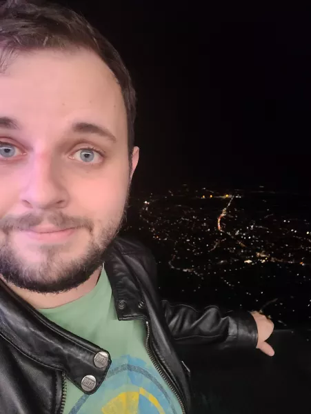 Someone want to join me for dinner, while looking down on the city? by Schinni100100