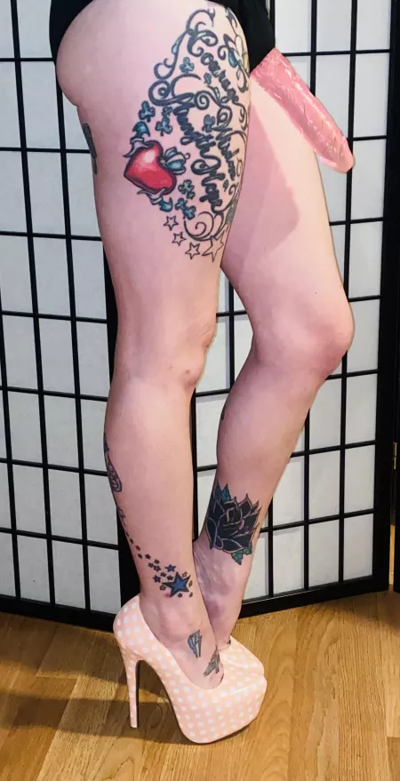 Something super sexy about a woman in heels with a strap… are you my next play toy? by TattooedBarbieFeet