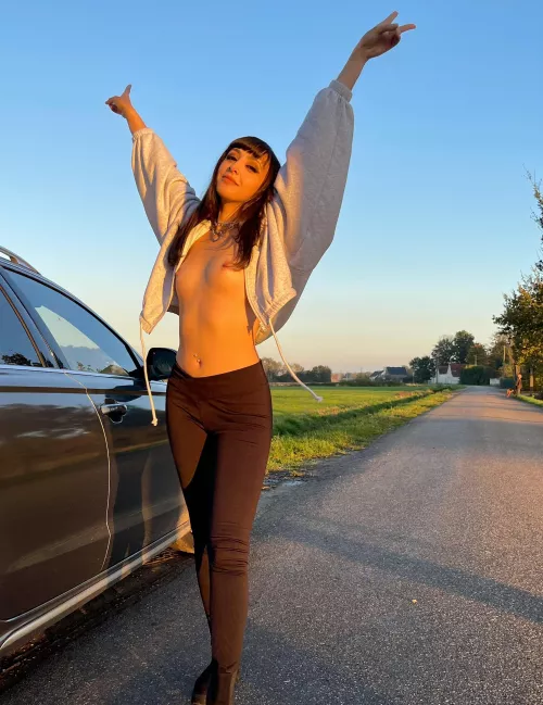 Sometimes we just park the car and show off our tits! by andrianapprincess