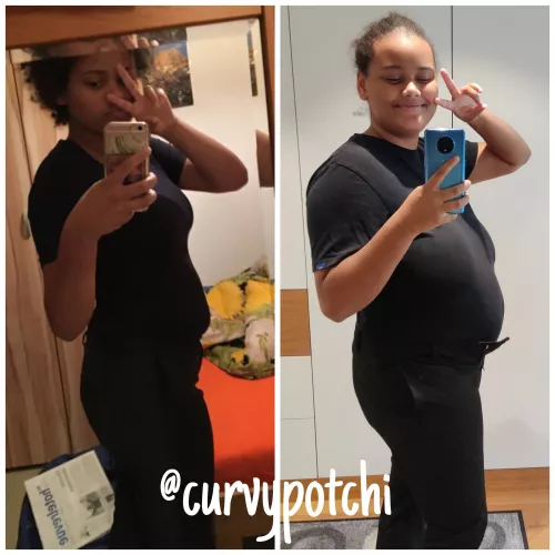 sooo.. how much longer can I get rhose pants up? Also, my boob growth is kinda INSANE 🐷🐷 by curvypotchi