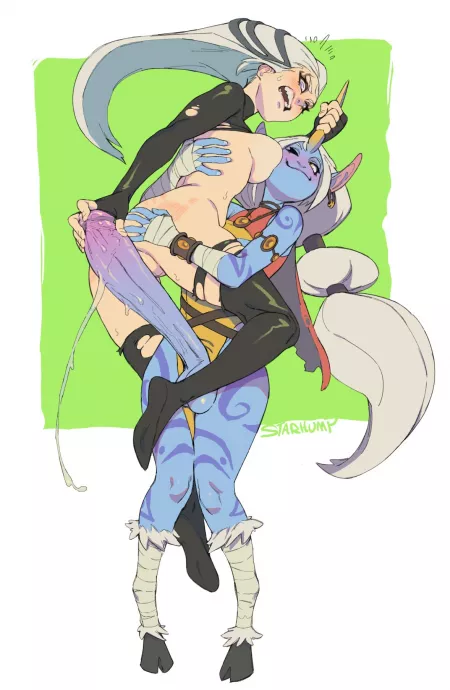 Soraka supporting Diana by (Starhump) by SzyMordem