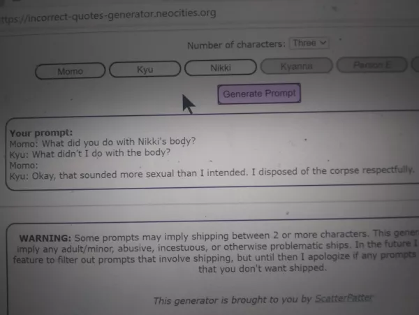 Sorry I don't have a proper screenshot, but I had to share this XD by DiscordtheSecond