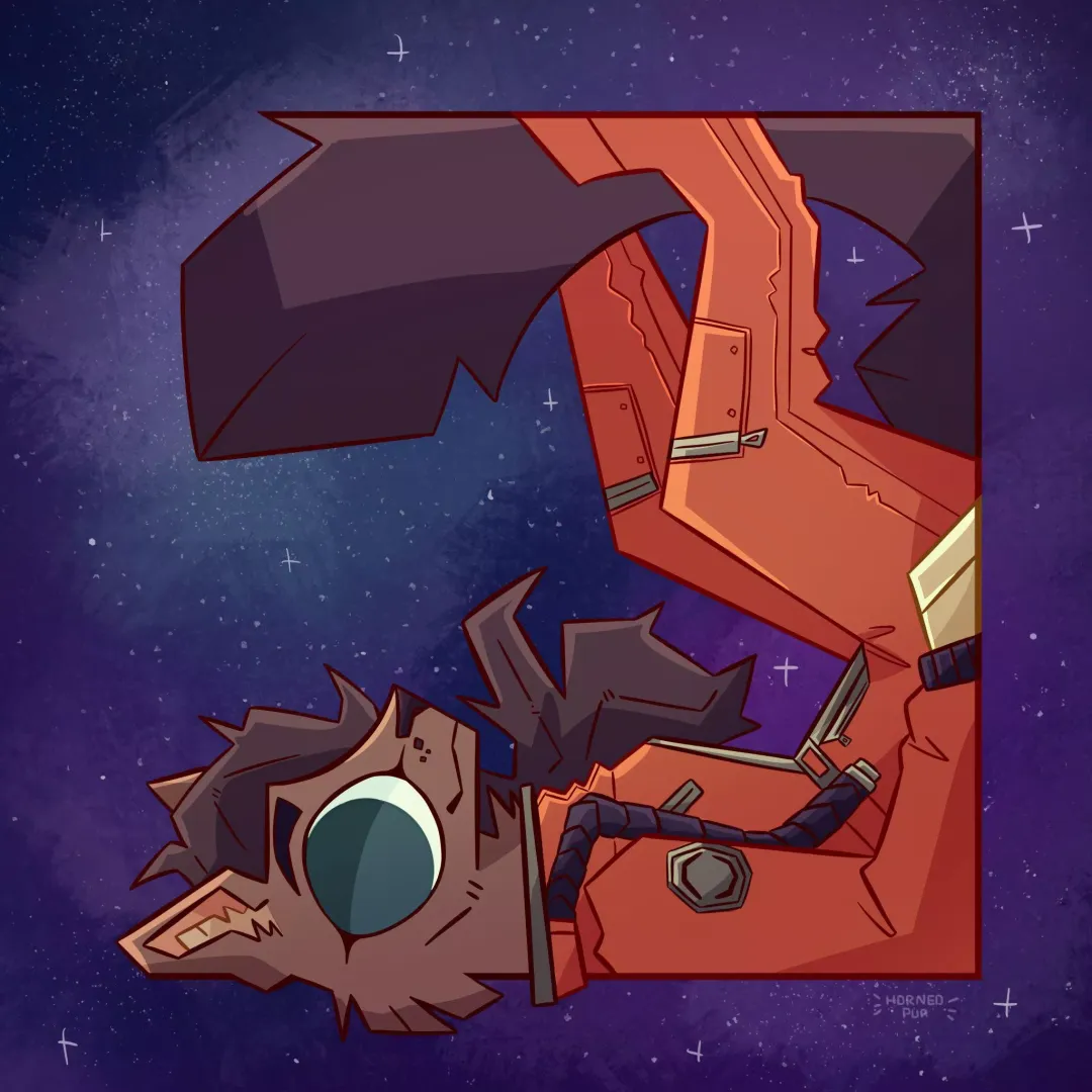 space cat! Another commission done! [OC] [@hornedpup on Twitter] posted by hornedpup