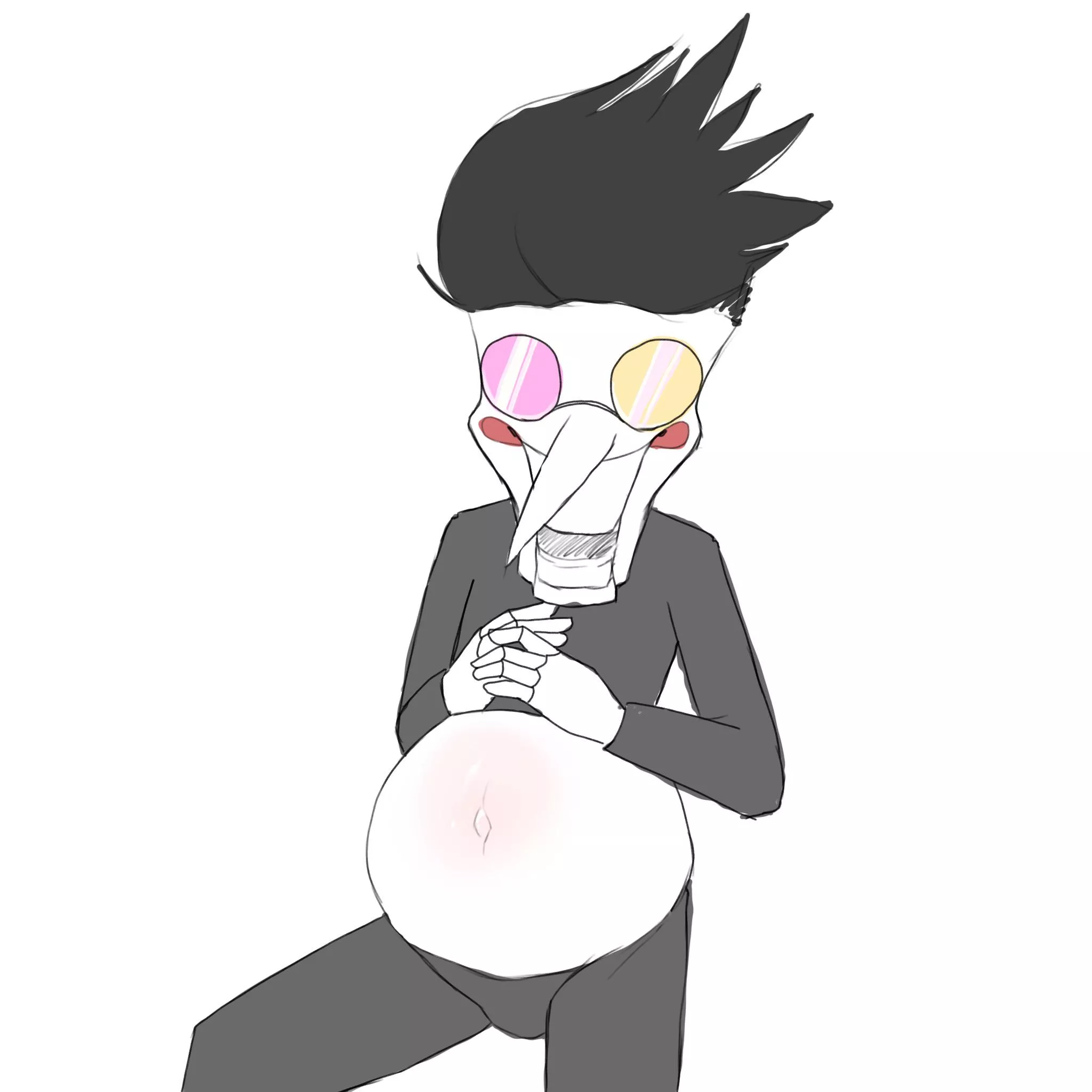 Spamton mpreg [art by me] posted by PeachBabyUwU