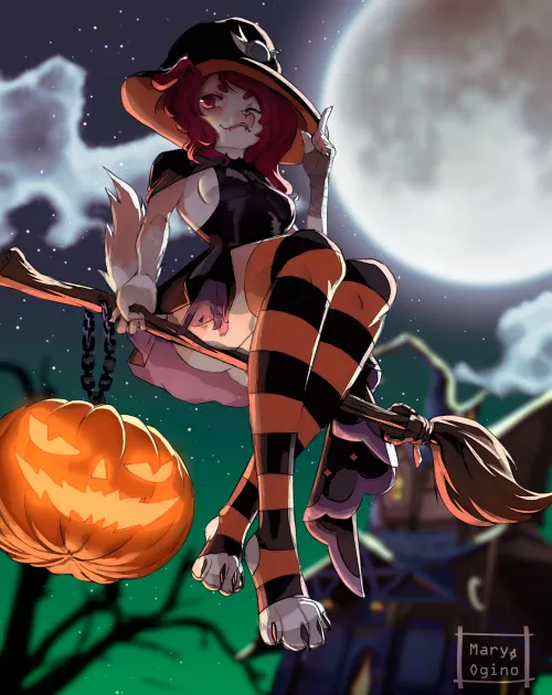 Spooky time 🎃 [Art by me: @ogino_mary on twitter] (YCH Available) by MaryOgino