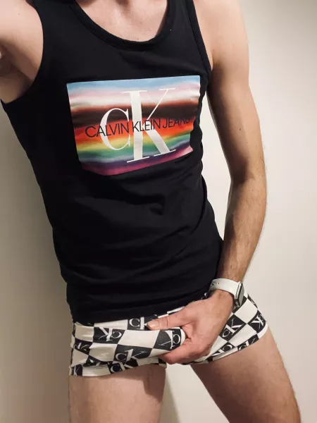 Sporting double Calvin’s by hstud5050