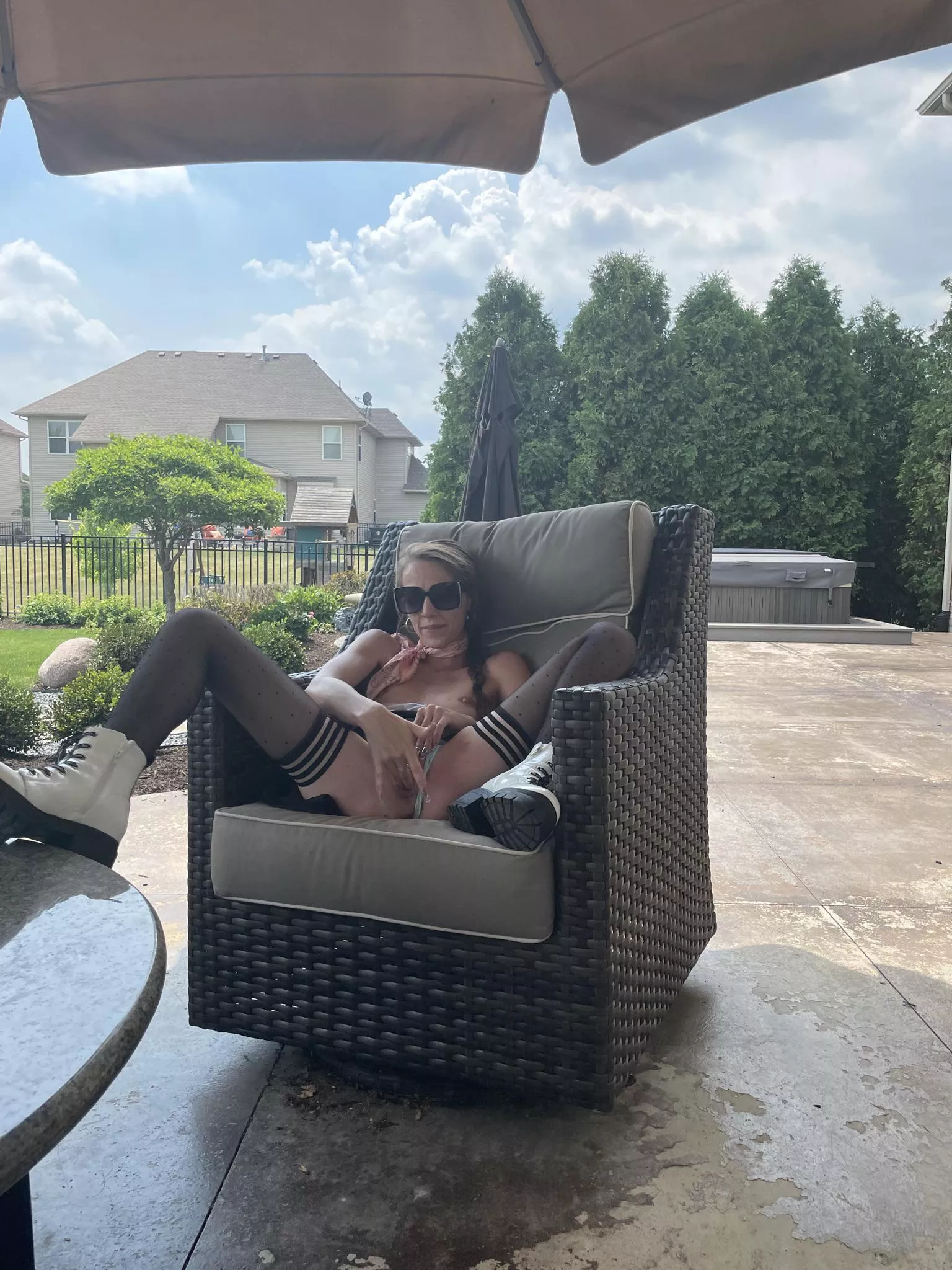 Squirting on the patio posted by mycelium_mother_