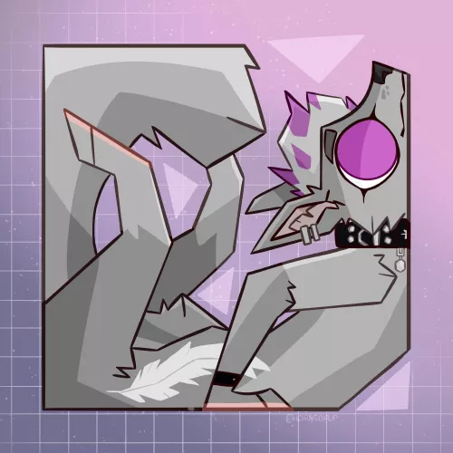 squish (art by me) [@hornedpup on twitter] by hornedpup