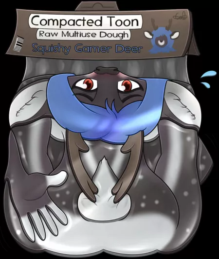 Squishy Gamer Deer (F Anthro Reindeer > Dough TF, Flattening) by melac28 by toaster98