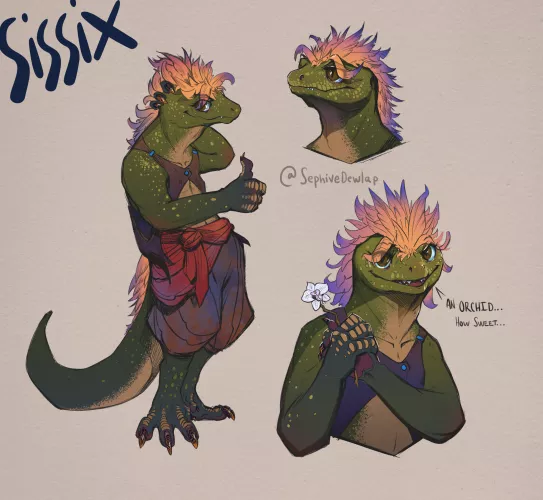 Started reading the Wayfarers scifi series and knew I had to draw fanart of Sissix, a friendly space lizard. by Sephive
