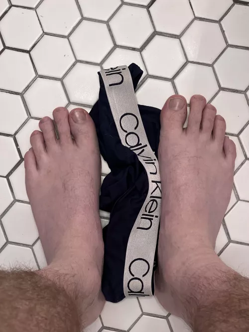 Stepping on my calvins 😈 by twoguysfeet