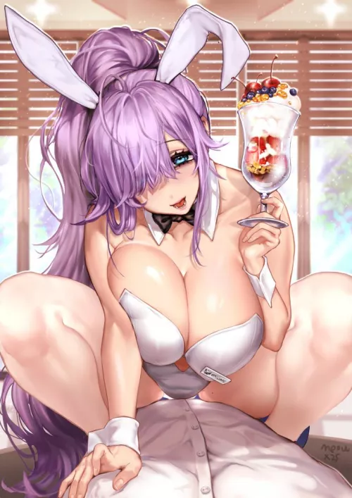 Straddling Bunny by CheetahSperm18