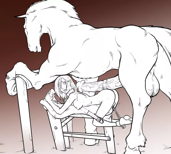 Strapped to Breeding Mount [sparrow] by OnlyLoverNotAFighter