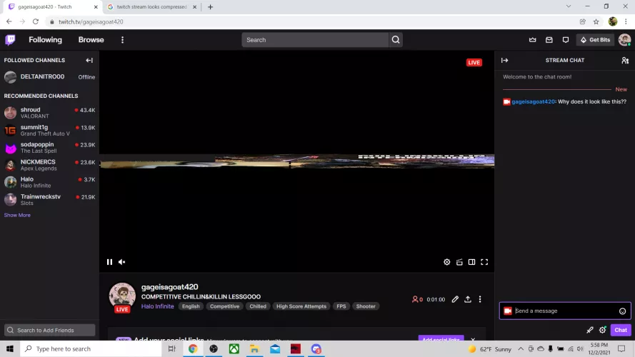 Streaming with obs and restream.io stream looks like this? Tf did i do?? by Hornet-Any