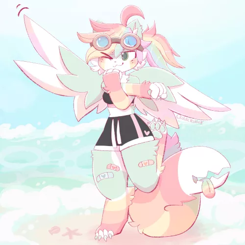 Stretchin (art by me @quackshley on twitter/insta) by Quackshley