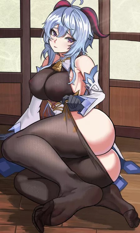 Stripping Ganyu's Tights [Genshin Impact] by AluminiumGnat