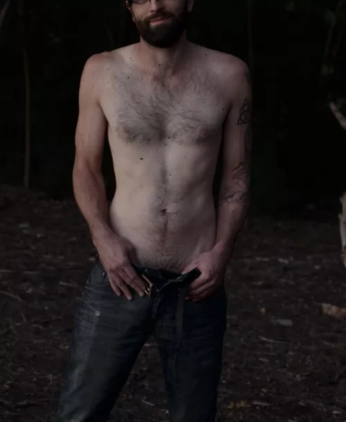 Stripping in the woods by Magic_Tristan_Furvus