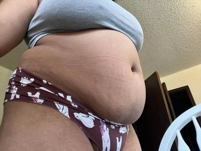 Stuffed my belly into a pair of jeans. Look at the aftermath 😅 by leftistbitch25