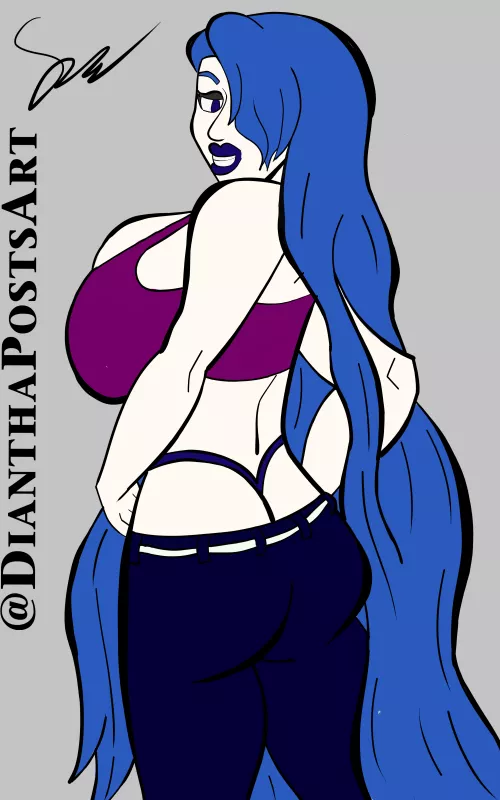 Succubus Juvia showing off her Thong (MissDPostsArt) by MissDPostsArt
