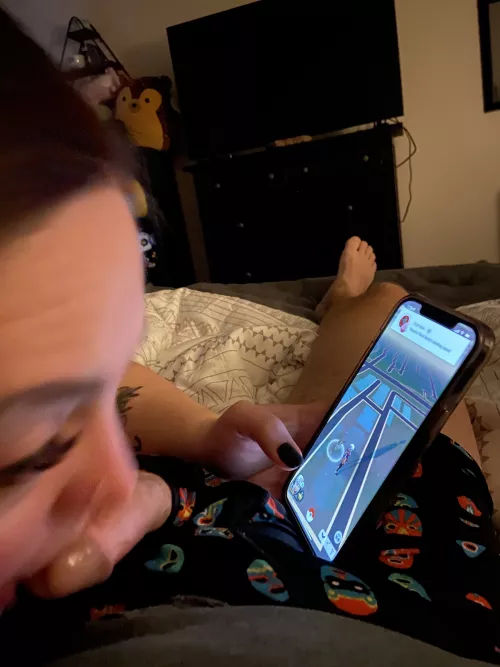 Sucking dick and catching Pokemon. A perfect night lol by Kiki-Scarlett