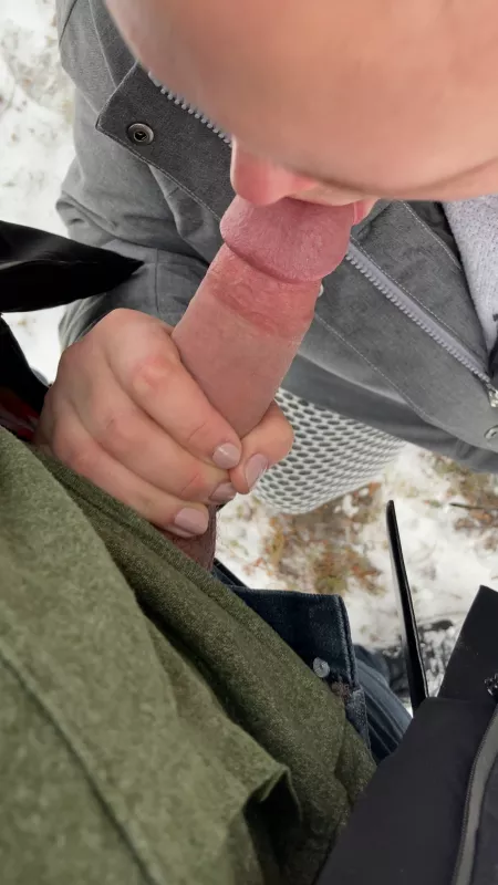 Sucking dick in the snowy parking lot [IMG] by LadyRisque