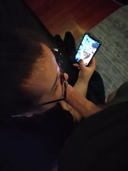 Sucking my cock and scrolling on her phone by MooseNBunny