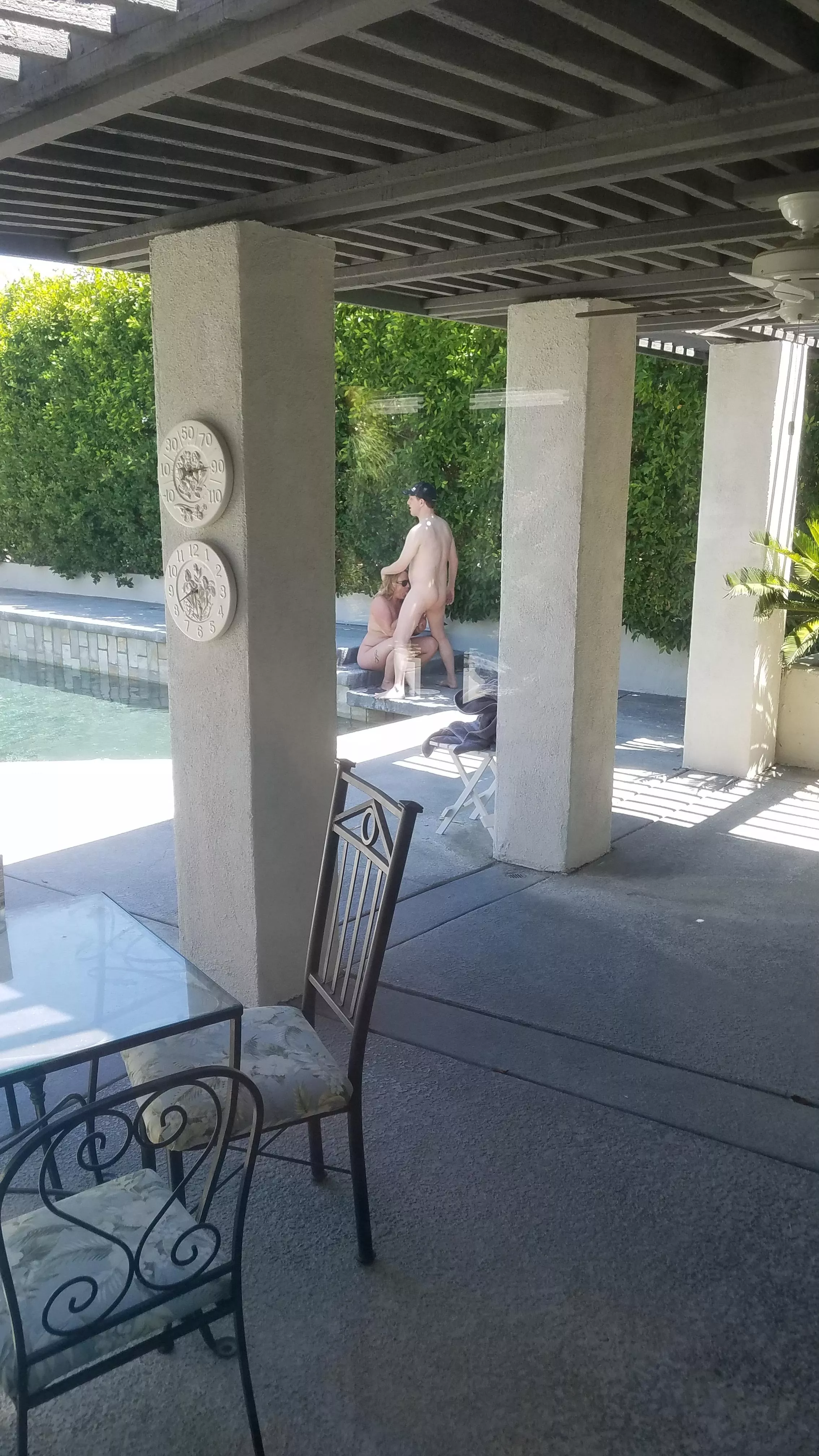 Sucking off our host like a good girl, while my husband takes pictures from his living room. posted by DrByNight