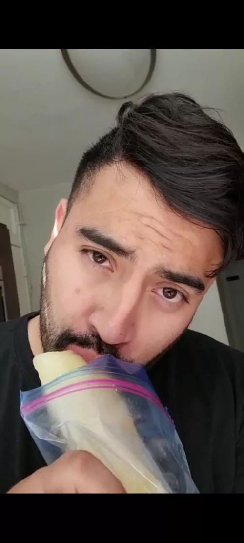 Sucking on a frozen cumsickle from a local anonymous guy. by ChicagoDump