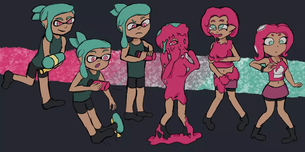 Suction Bomb TG (Male Inkling -> Female Octoling) by SCJP by 66699966699966699960