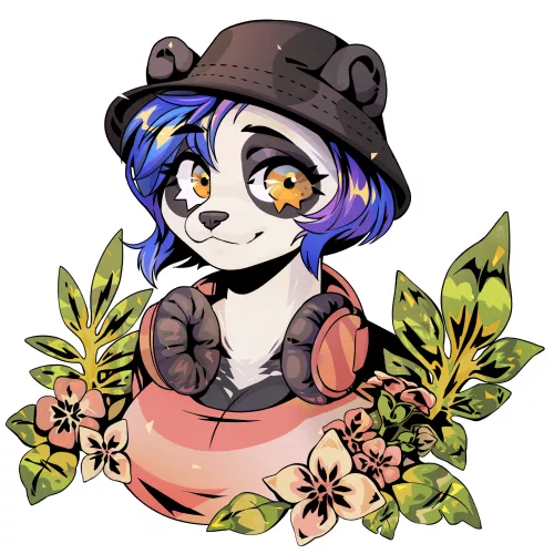 Summer Panda (art by me) by CerberaManghas