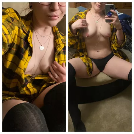 Sunday’s are for thigh highs and oversized flannel shirts [F] by _whowhatwhere_