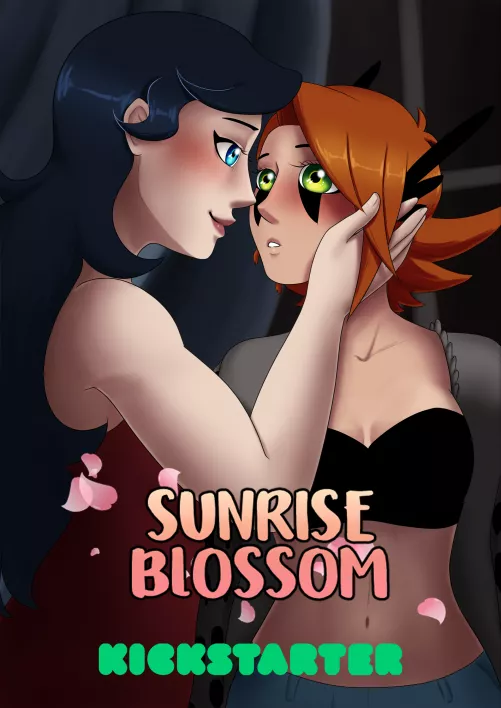 [Sunrise Blossom] vol 2 cover! 🌸🪶💕🦅🌺 It's a reference to the cover of a famous GL manga, can you guess what it is? 💖 Pre-launch link in the comments! by NinaAberlein